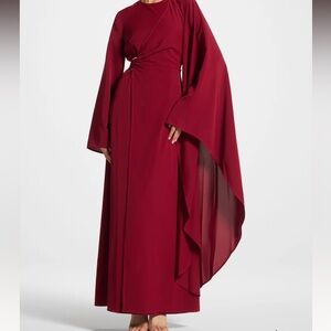 Veiled Long Sleeve Draped dress